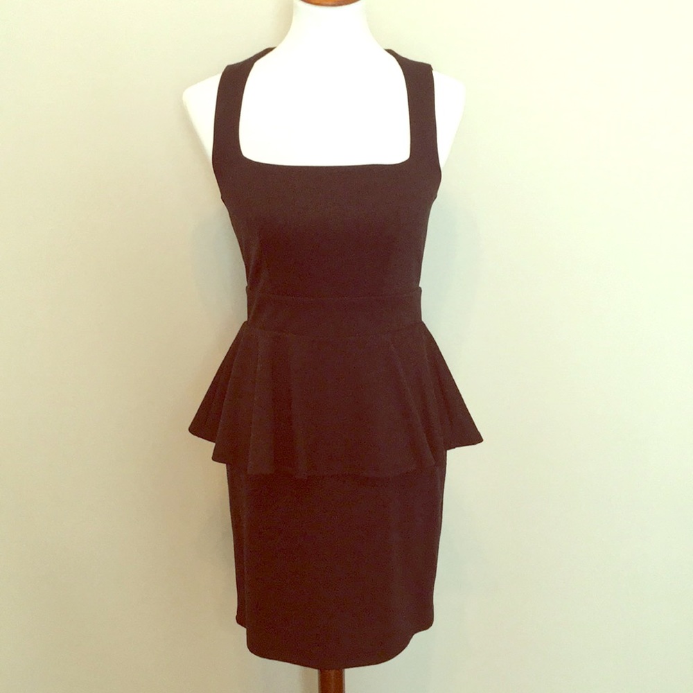 Black peplum dress